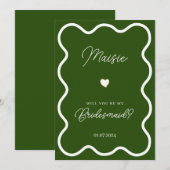 Smaragdgroen zal je mijn bruidsmeisje voorstel kaart (Voorkant / Achterkant)