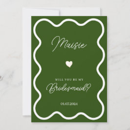 Smaragdgroen zal je mijn bruidsmeisje voorstel kaart