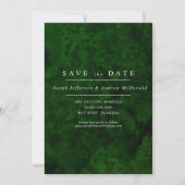 Smaragdgroen & Zilver Calligraphy Save the Date Kaart (Voorkant)