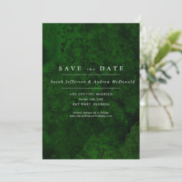 Smaragdgroen & Zilver Calligraphy Save the Date Kaart
