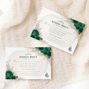 Smaragdgroen Zilver Quinceanera Tiara RSVP Informatiekaartje