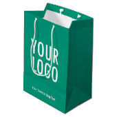 Smaragdgroene 28 cm cadeautas Aangepast logo Midde (Achterkant Gekanteld)