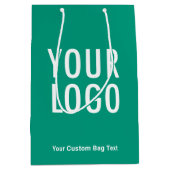 Smaragdgroene 28 cm cadeautas Aangepast logo Midde (Voorkant)