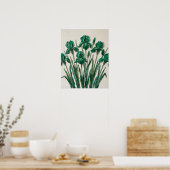 Smaragdgroene Abstracte Canvas Kunst Poster (Keuken)