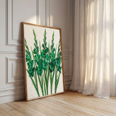 Smaragdgroene Abstracte Canvas Kunstprint Poster
