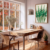 Smaragdgroene Abstracte Canvas Kunstprint Poster