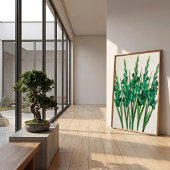 Smaragdgroene Abstracte Canvas Kunstprint Poster