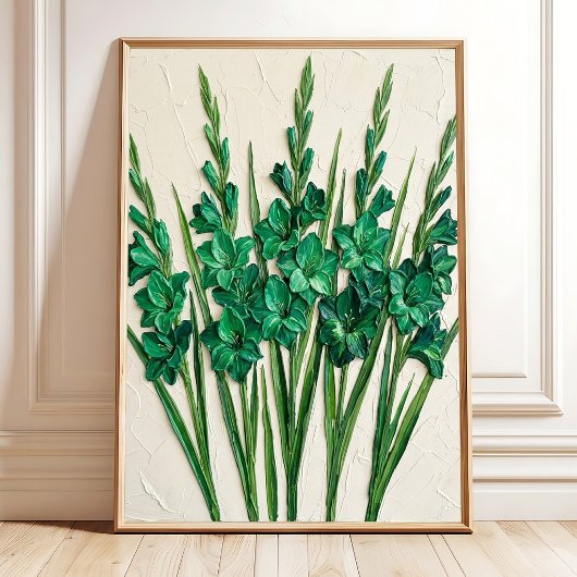 Smaragdgroene Abstracte Canvas Kunstprint Poster