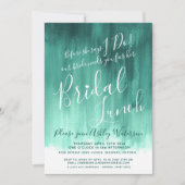 Smaragdgroene abstracte kunst bruids lunch kaart (Voorkant)