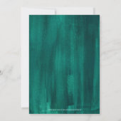 Smaragdgroene abstracte kunst bruids lunch kaart (Achterkant)