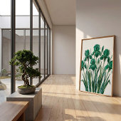 Smaragdgroene Abstracte Kunst Canvasprint Poster