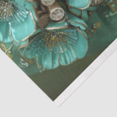 Smaragdgroene Afrikaanse vrouw portret decoupage Tissuepapier (Detail)