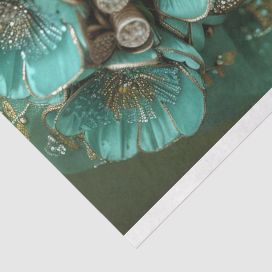 Smaragdgroene Afrikaanse vrouw portret decoupage Tissuepapier (Detail)