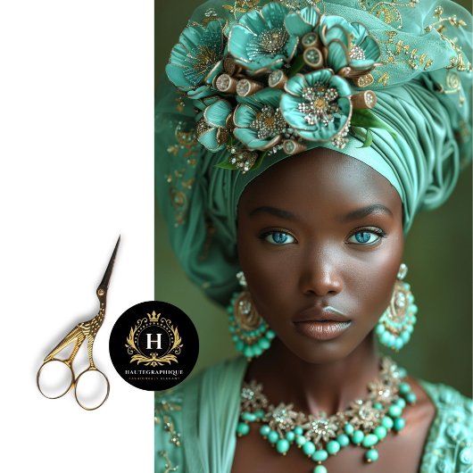 Smaragdgroene Afrikaanse vrouw portret decoupage Tissuepapier