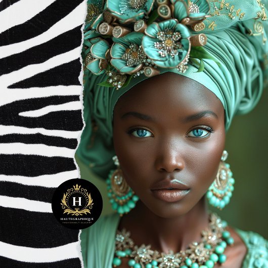 Smaragdgroene Afrikaanse vrouw portret decoupage Tissuepapier