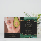 Smaragdgroene agaat bifold brochure (Staand voorkant)