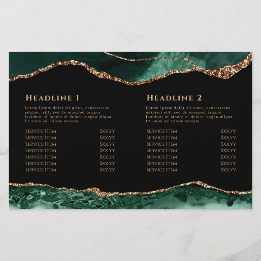 Smaragdgroene agaat bifold brochure (Achterkant)