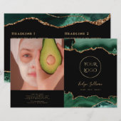 Smaragdgroene agaat bifold brochure (Voorkant / Achterkant)