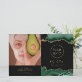 Smaragdgroene agaat bifold brochure (Staand voorkant)