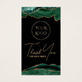 Smaragdgroene agaat bijsluiter visitekaartje (Voorkant)