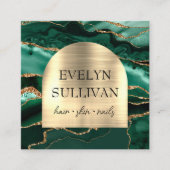 Smaragdgroene agaat faux folie boog visitekaartje (Voorkant)