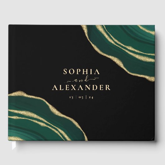 Smaragdgroene agaat gastenboek (Voorkant)