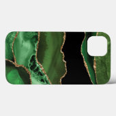 Smaragdgroene agaat goud zwart marmersteen Case-Mate iPhone case (Achterkant (horizontaal))
