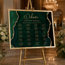 Smaragdgroene agaat gouden schrift huwelijks welko poster