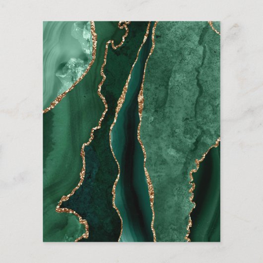 smaragdgroene agaat op witte flyer (Achterkant)