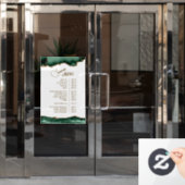 Smaragdgroene agaat op witte servicemenukaart raamsticker (Kantoordeur)