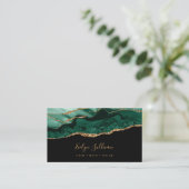 Smaragdgroene agaat op zwart visitekaartje (Staand voorkant)