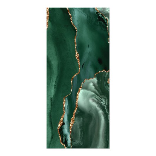 Smaragdgroene agaat op zwarte prijslijst reclamekaart (Achterkant)