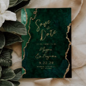 Smaragdgroene agaat script bruiloft Save the Date