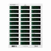 Smaragdgroene agaat script huwelijksretouradres etiket (Full Sheet)