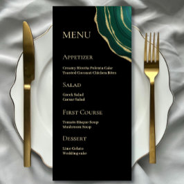Smaragdgroene agaat zwart menu