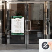 Smaragdgroene Agate op witte servicemenukaart Raamsticker (Kantoordeur)
