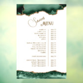 Smaragdgroene Agate op witte servicemenukaart Raamsticker (Vel 3)