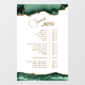 Smaragdgroene Agate op witte servicemenukaart Raamsticker (Vel)