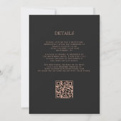 Smaragdgroene Agate Roze Goud QR Code Trouwdag Kaart (Achterkant)