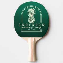 Smaragdgroene Ananas Bruiloftboog & Naam Tafeltennisbatje