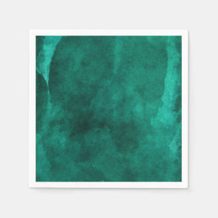 Smaragdgroene Aquarel Elegante Moderne Trouwdag Servet