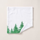 Smaragdgroene aquarel groenblijvende bomen bad handdoek (Wasdoekje)