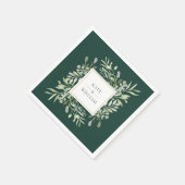 Smaragdgroene Aquarel Groenheid Goud Servet (Hoek)