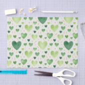 Smaragdgroene Aquarel Harten & Goudblad Tissuepapier (Craft)