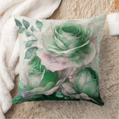 Smaragdgroene Aquarelroos Vergroot Kussen (Deken)