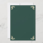 Smaragdgroene Barok Gouden Trouw Kaart (Achterkant)