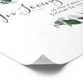 Smaragdgroene begroeiing In Loving Memory-herdenki Poster (Hoek)