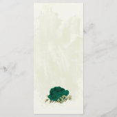 Smaragdgroene beige bloemen botanische bruiloft menu (Achterkant)