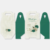 Smaragdgroene beige bloemen bruiloft bedankdoosjes (Ongevouwen)