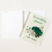 smaragdgroene beige bloemen bruiloft planner (Display)